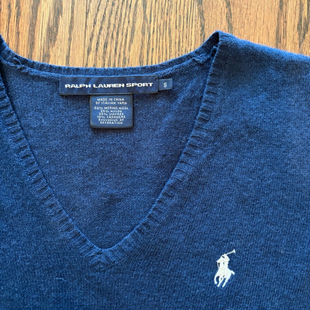 Ralph Lauren Sport V Neck Sweater - Picture 2 of 3